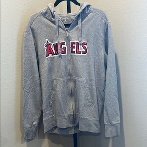 Angels Antigua Heather Gray Zip-Up Hoodie